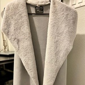 Sold!!!! Grey sleeveless fur lined vest